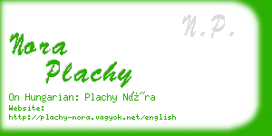 nora plachy business card